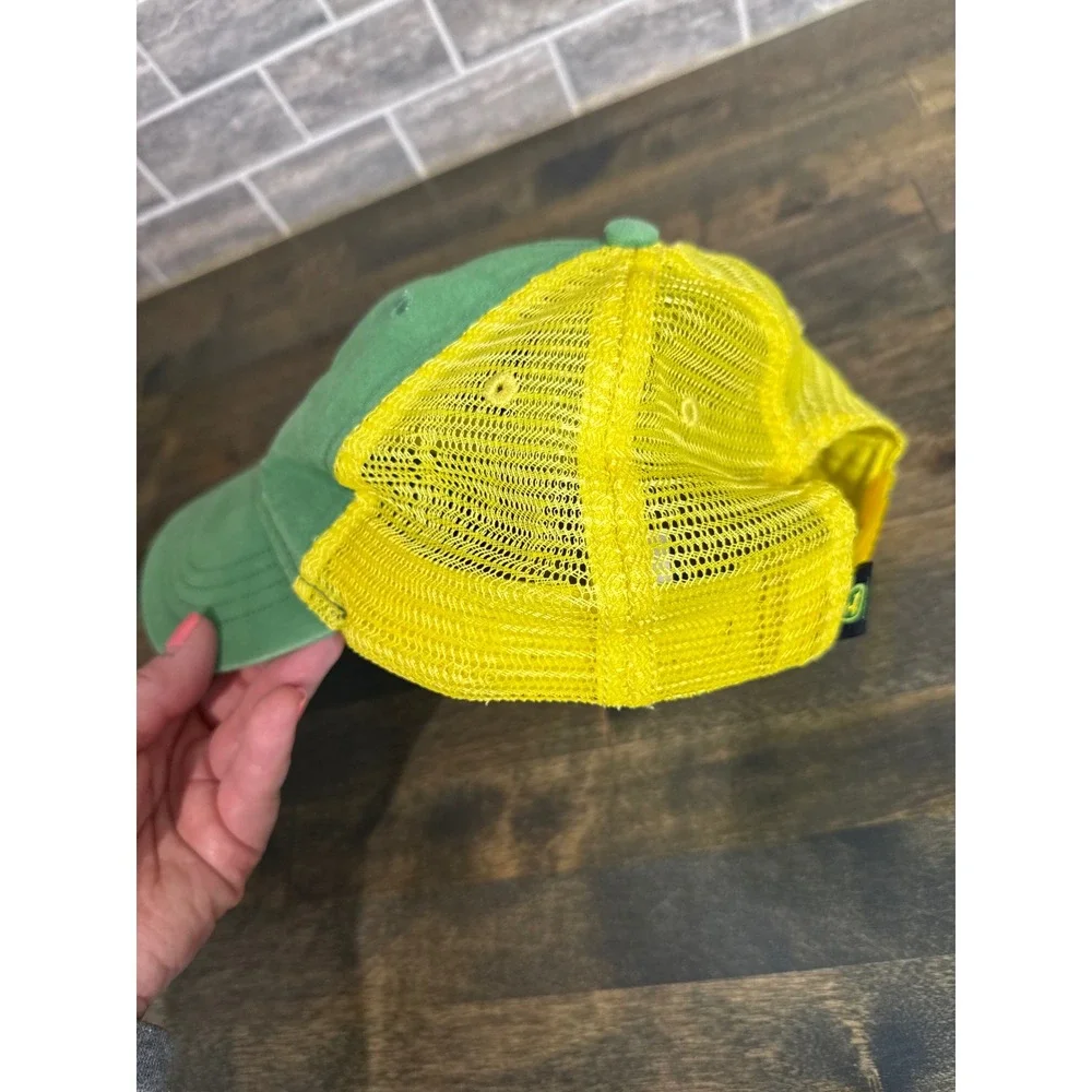 John Deere Kids Youth Trucker Hat Green Yellow Mesh Snapback‎ Baseball Cap Logo